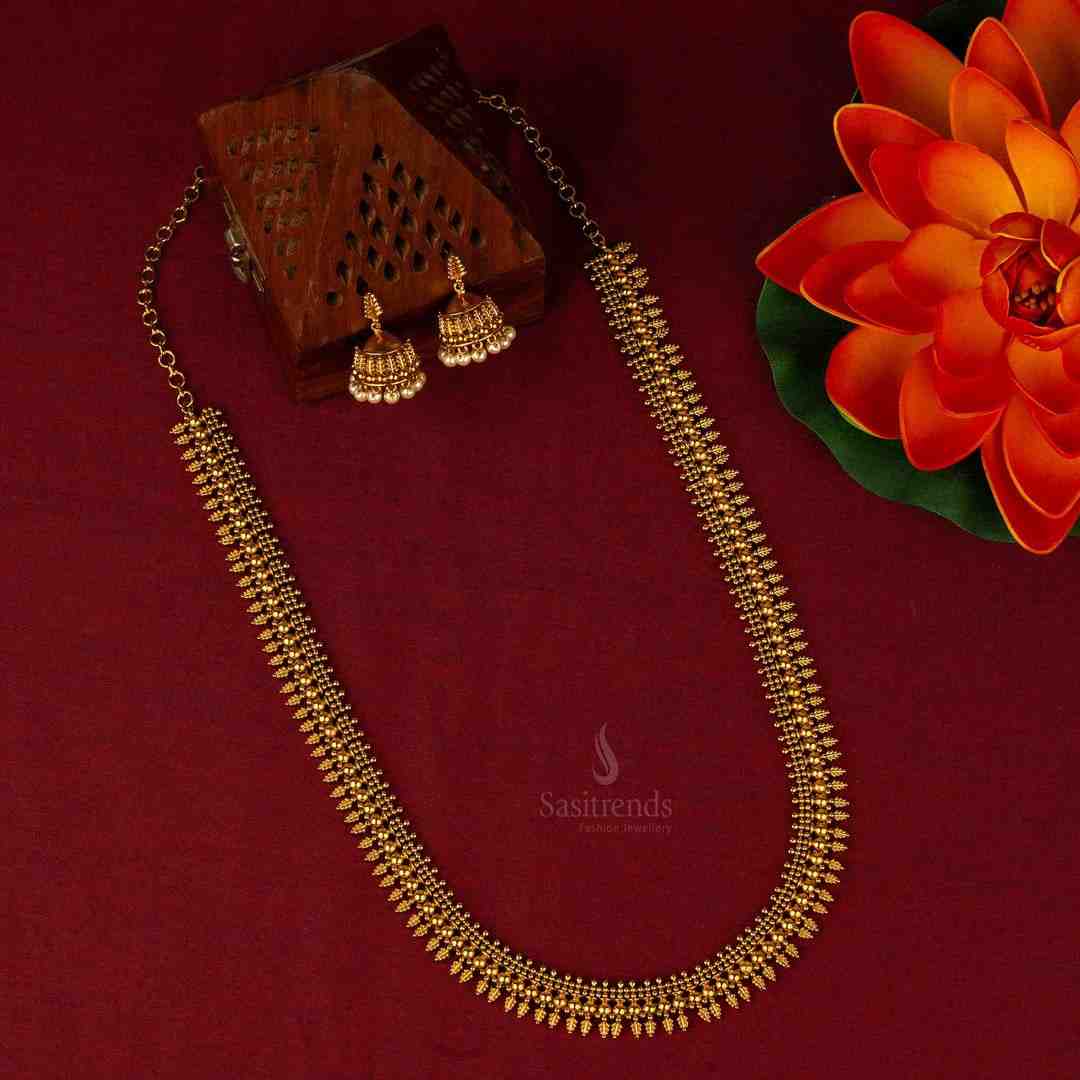 Gold Plated Temple Necklace and Earring set